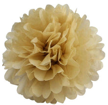 Load image into Gallery viewer, 12 Pack 10&quot; Champagne Paper Tissue Fluffy Pom Pom Flower Balls